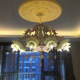 欧式客厅卧室led玉石水晶吊灯 现代个性创意大气别墅书房餐厅灯具