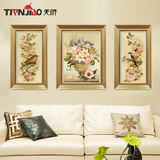 现代欧式美式沙发背景墙客厅组合实木油画装饰画餐厅三联壁画挂画
