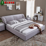 高档布艺床可拆洗双人床1.8米软体床婚床小户型储简约物现代布床