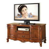 欧式电视柜 美式实木矮柜卧室1.4米仿古电视机墙柜小户型视听柜子