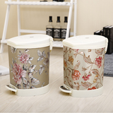 静音缓降脚踏式垃圾桶大号欧式家用厨房客厅卫生间创意垃圾筒