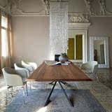 北欧宜家长方形餐桌实木铁艺榆木餐桌老板桌长桌会议桌办公桌
