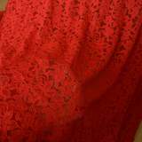 高品质 红色弹力蕾丝布料 手工DIY布艺 打底衫披肩裙子 服装面料