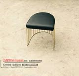 新品不锈钢换鞋凳 休闲PU皮软包休闲凳 创意阳台椅 时尚休闲椅
