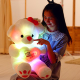 七彩音乐发光泰迪熊公仔布娃娃可爱毛绒玩具抱抱熊熊猫女生礼物