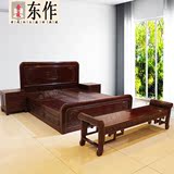 红木家具非洲酸枝木现代新中式双人大床1.8米非酸全实木床一米八