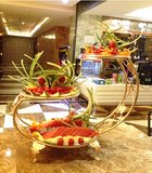 酒吧KTV创意水果盘架欧式铁艺蛋糕架三层架餐厅摆设水果拼盘架子