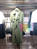 韩国代购ROEM 16秋季军绿色中长款风衣外套女RCJT63801C JT63801C