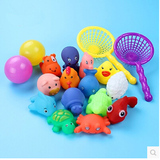 婴幼儿童宝宝捏捏叫洗澡戏水玩具鸭子玩水沙滩玩具会发声动物玩具