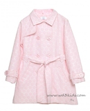 正品！英国Itty London童装女童新款甜美粉色波点英伦风衣外套