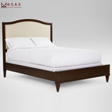 福克美家 美式现代实木双人床简约1.8米大床小户型公主床卧房家具