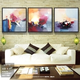 色块抽象油画现代欧式浪漫卧室别墅玄关手绘新中式三拼客厅装饰画