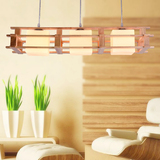 木艺餐厅饭厅灯三头咖啡厅吧台灯简约创意吊灯 北欧风格实木灯具