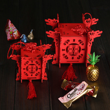 结婚木质喜糖盒龙头糖果盒创意中式婚庆用品中国风灯笼镂空糖盒子