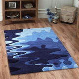 茶几地毯沙发客厅加厚卧室床边客厅蓝色脚垫子宜家几何形欧美风格