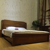 陈氏生活 现代中式实木双人床1.8米 高端柚木纯实木床储物床婚床
