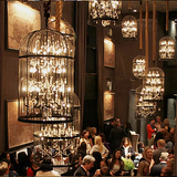 loft复古美式水晶鸟笼吊灯创意个性中式餐厅服装店客厅酒吧台灯具