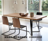 美式loft工业风书桌时尚餐桌实木办公桌会议桌长桌 铁艺餐桌创意