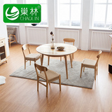 北欧白蜡木实木圆形餐桌 现代餐厅1.1 1.2 1.3米吃饭桌子