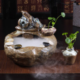 陶瓷流水摆件醉翁加湿器客厅桌面招财雾化器室内创意家居鱼缸