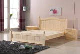 实木床松木床中式家具 1.21.51.8米白色成人床双人床单人床圆球床