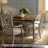法式新古典实木雕刻仿古做旧餐桌椅组合美式乡村简约现代长餐台