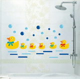小黄鸭墙贴纸浴室瓷砖贴防水卧室儿童房卡通贴画可移除墙贴防水