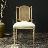 现代中式实木餐椅 古典椅子 设计师藤编椅子 复古休闲椅 餐厅椅子