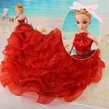 芭比娃娃婚纱裙拖尾结婚儿童生日礼物品新娘闺蜜公主女孩玩具