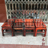 正宗老挝大红酸枝小凳子四方凳 交趾黄檀独板小矮凳红木家具正品