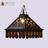 东南亚实木吊灯餐厅装饰灯具灯饰酒吧庭院阳台木制特色创意吊灯