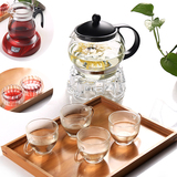 加厚花草茶具耐热玻璃煮泡茶花茶壶玻璃功夫透明过滤水果茶盘保温