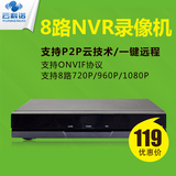 高清数字网络硬盘录像机 8路NVR 720P 960P1080p 单盘位 手机监控