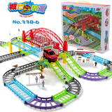 儿童益智玩具多层轨道汽车托马斯小火车头电动赛车3 4 5 6岁男孩