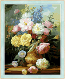 diy数字油画家居客厅装饰画风景植物花卉大幅手绘特价雍容华贵