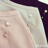 warmo2016春季新款韩版高腰修身短裙黑色显瘦百搭a字半身裙简约OL