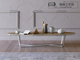 北欧实木茶几 简约现代创意小户型客厅椭圆形咖啡桌子 设计师家具