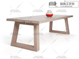 北欧纯实木餐桌椅组合 创意办公桌简约长桌宜家饭桌 设计师家具