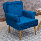 北欧布艺小沙发简约沙发单人会所店面网咖沙发椅美式实木小沙发