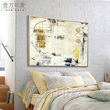 卧室床头大尺寸挂画样板间横幅抽象艺术装饰画北欧客厅背景墙壁画