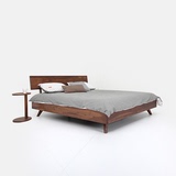 北欧黑胡桃木实木床 日式1.8米橡木床双人床 1.5米单人床婚床定制
