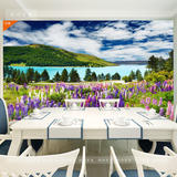 餐厅无缝墙布定制大型3D花卉薰衣草客厅沙发电视背景墙壁纸壁画