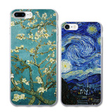 梵高油画艺术iPhone7 6s手机壳苹果7Plus杏花星空彩绘硅胶外壳5SE