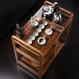 正品花梨木茶车移动带轮实木茶车柜水台茶具套装四合一带电磁炉