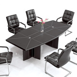 高档贴皮商务洽谈桌公司开会台大型会议桌椅多人会议台办公家具