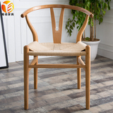 北欧美式Y椅实木餐椅现代简约椅咖啡厅书房休闲椅子靠背扶手椅