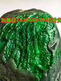 缅甸翡翠赌石毛料一元拍卖色料帝王绿满色、1.05公斤冰种结束包邮