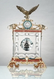 罗比罗丹大展宏图欧式钟表水晶玻璃电子钟表客厅摆件创意座钟时钟
