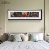 现代简约抽象床头装饰画客厅卧室沙发背景墙挂画横幅有框艺术油画
