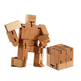 木头人魔方折叠彩色机器人益智儿童玩具手机架创意百变造型装饰品